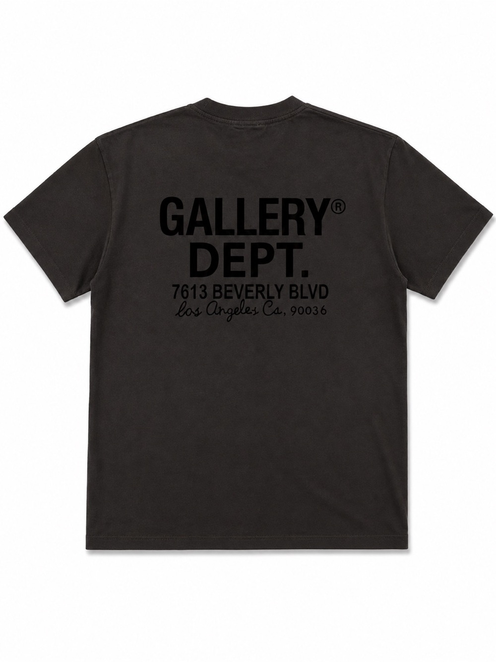 Gallery Dept Charcoal Black Logo Back Short-Sleeve Tee